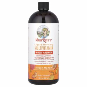 MaryRuth's, Liquid Morning Multivitamin + Hair Growth , Peach Mango, 30 fl oz (887 ml)